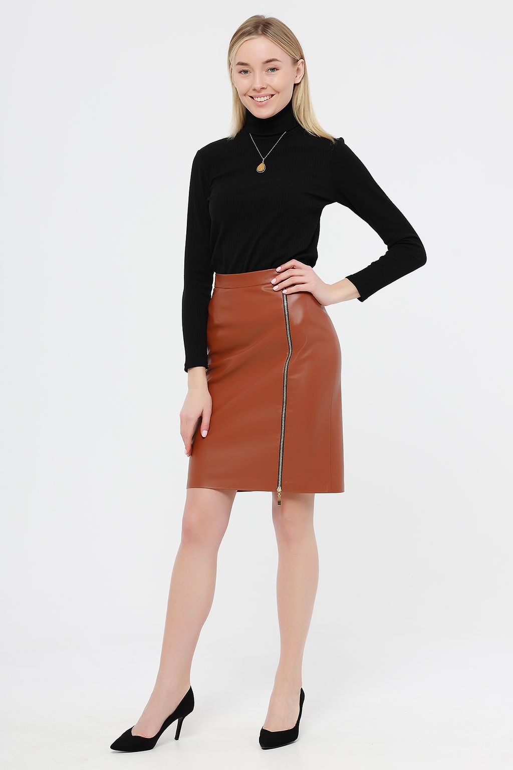 юбка из экокожи 884-0477 - Трика фото 2