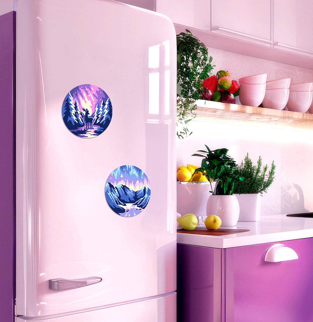 ФРЕЯ PNBM-018 Набор для раскрашивания по номерам (на магните) 9 х 9 см Сияние Севера  фото 4