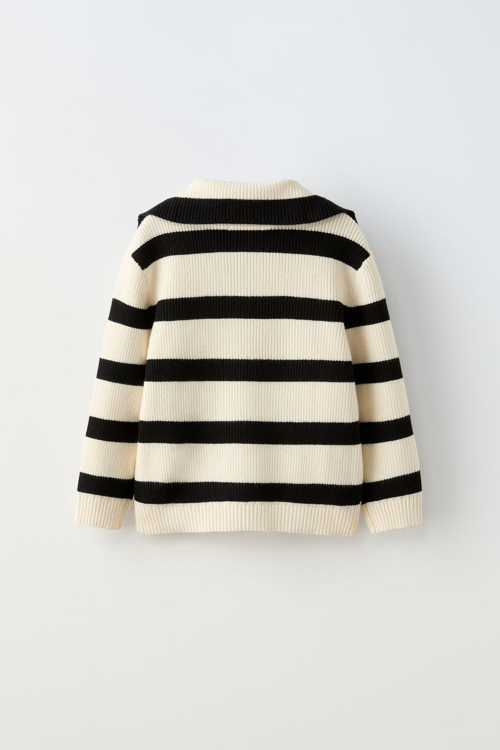STRIPED SWEATER WITH NECK DETAIL - Zara фото 3
