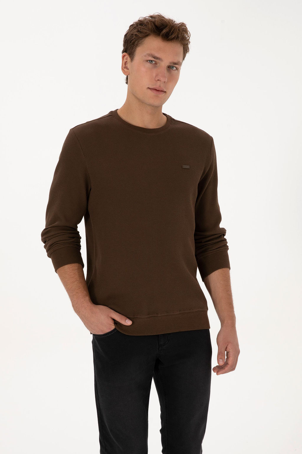 Erkek Kahverengi Sweatshirt