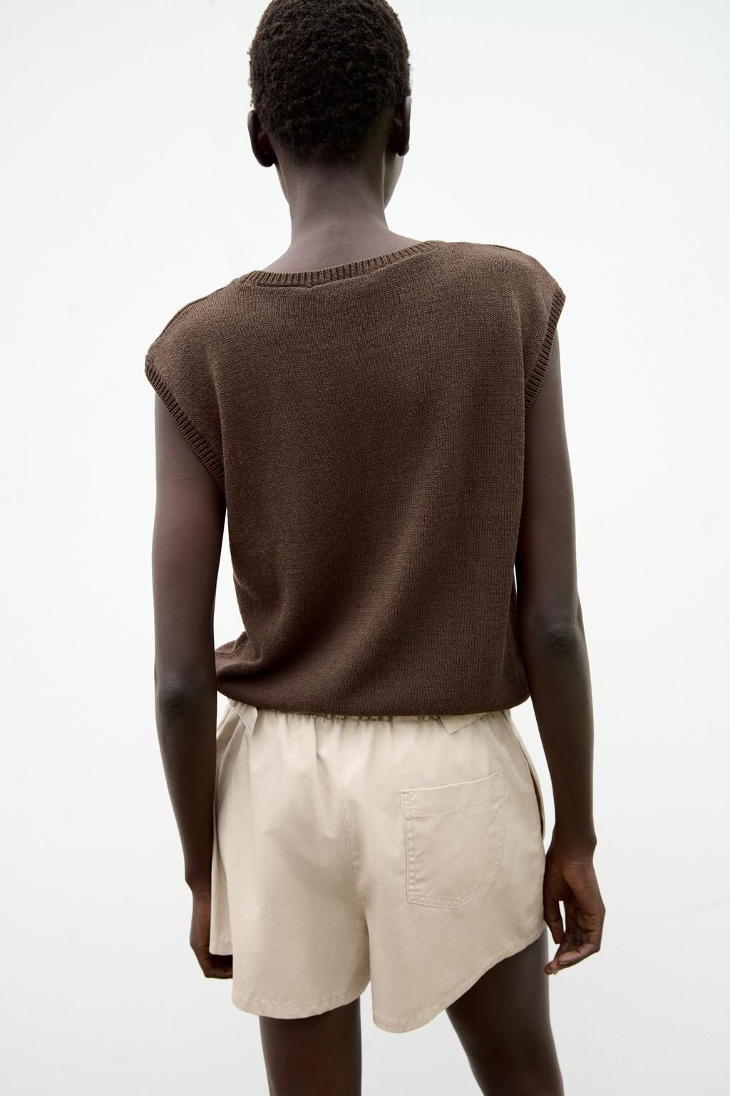 SLEEVELESS PLAIN KNIT TOP - Zara фото 5