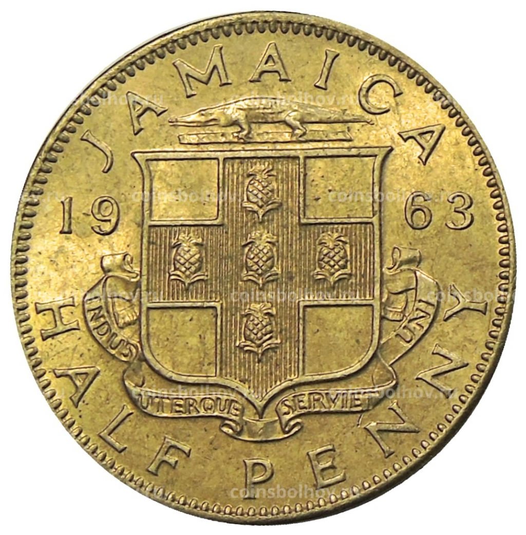 Монета 1/2 пенни 1963 года Ямайка