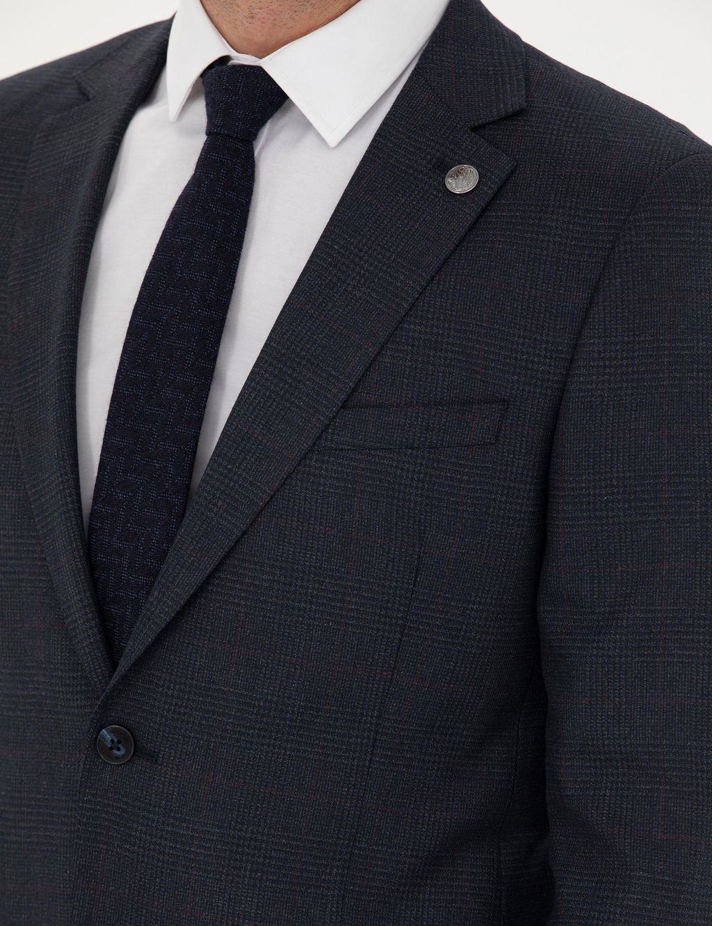 Lacivert Ex. Slim Fit Tak_m Elbise