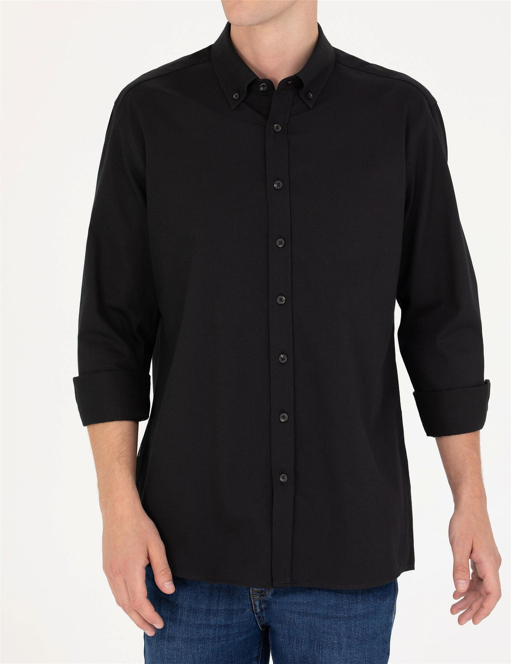 Siyah Regular Fit Uzun Kollu G_mlek - Pierre cardin фото 6