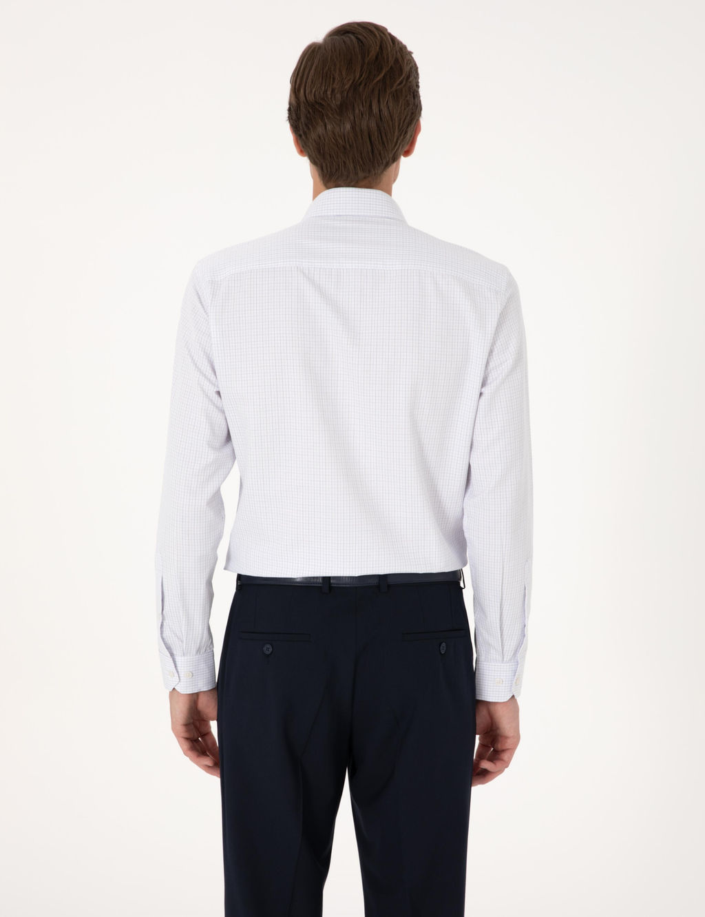 Mavi Kareli Slim Fit Uzun Kollu G_mlek - Pierre cardin фото 5