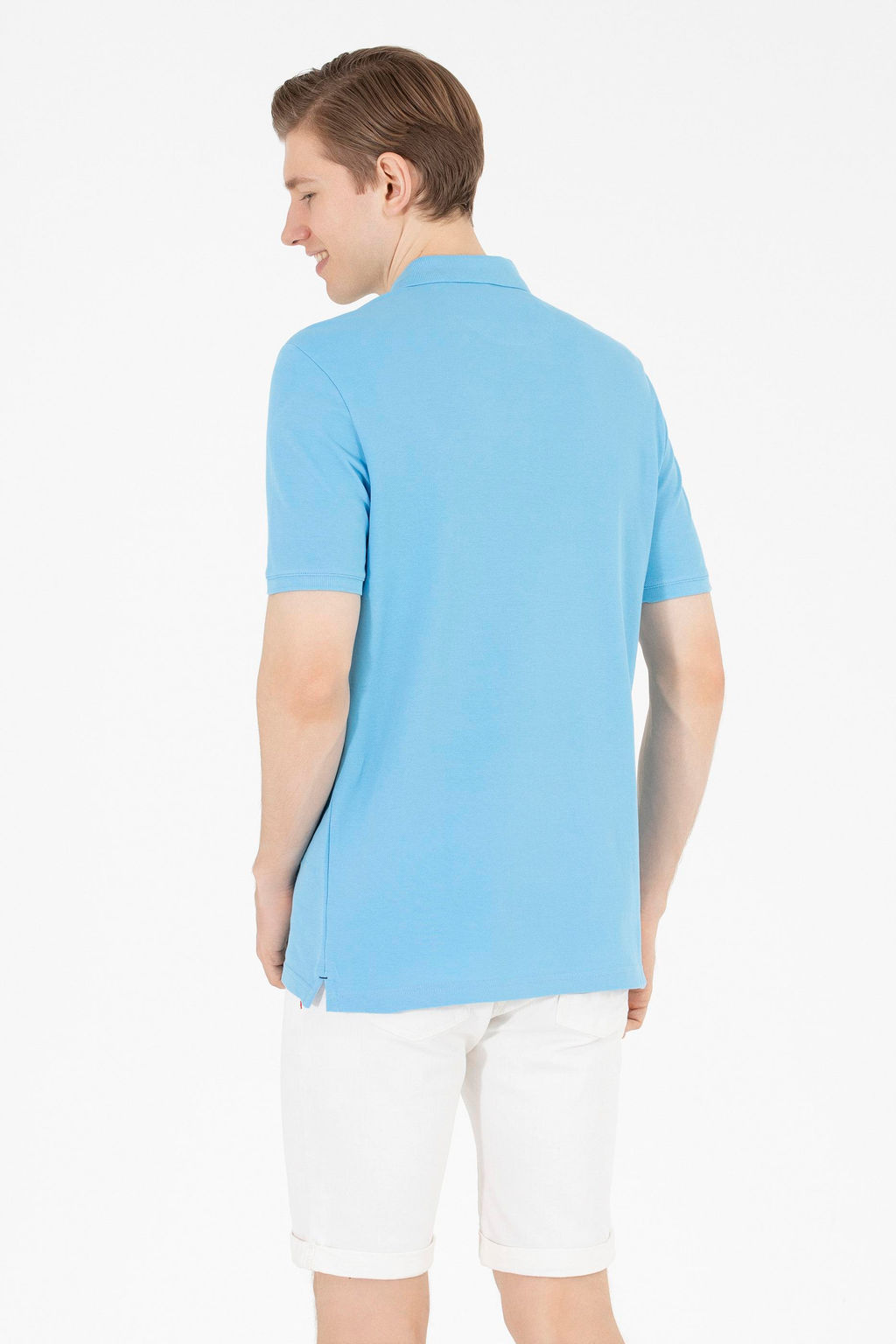 Мужская бирюзовая футболка с воротником поло Basic - U.s. polo assn фото 5