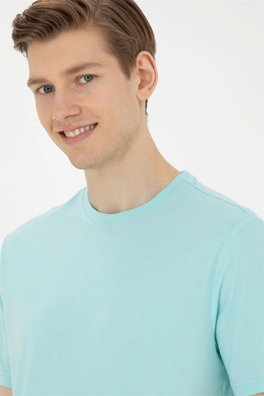 Мужская базовая футболка цвета водного зеленого цвета - U.s. polo assn фото 2