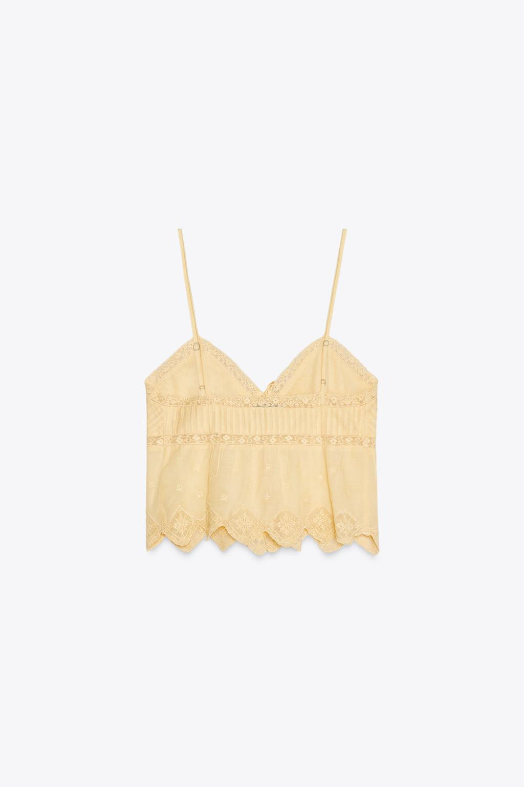 EMBROIDERED STRAPPY TOP - Zara фото 14