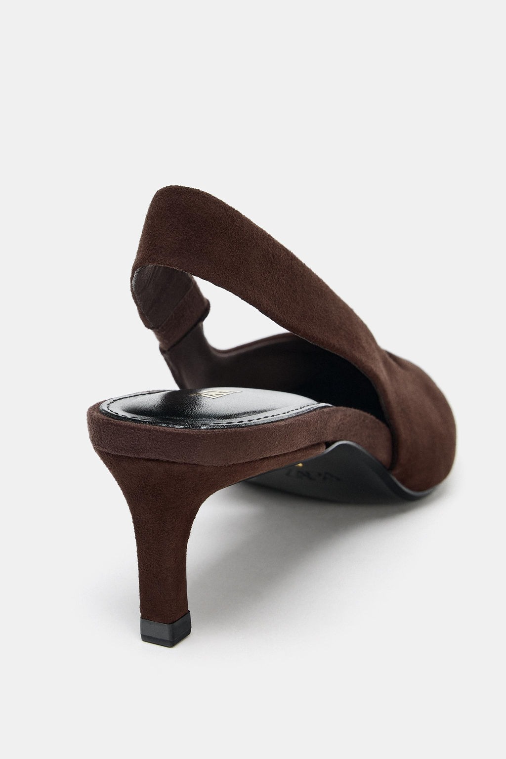 SUEDE KITTEN HEEL SLINGBACK SHOES - Zara фото 7