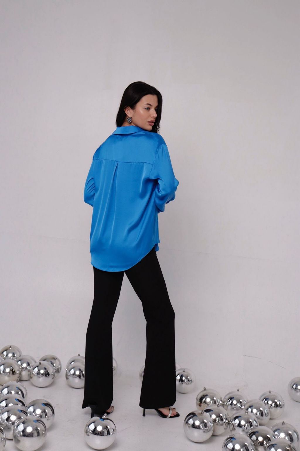 Рубашка шёлковая голубая - Martichelli фото 25