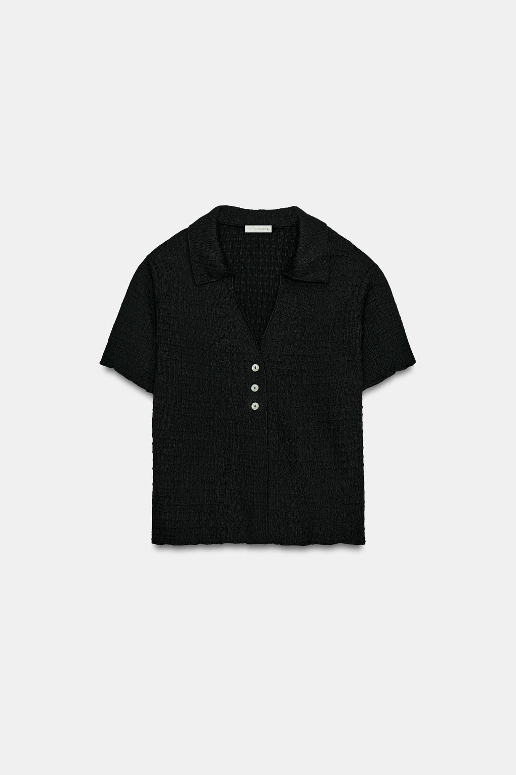 CHAQUETA CROP TEXTURA / Negro