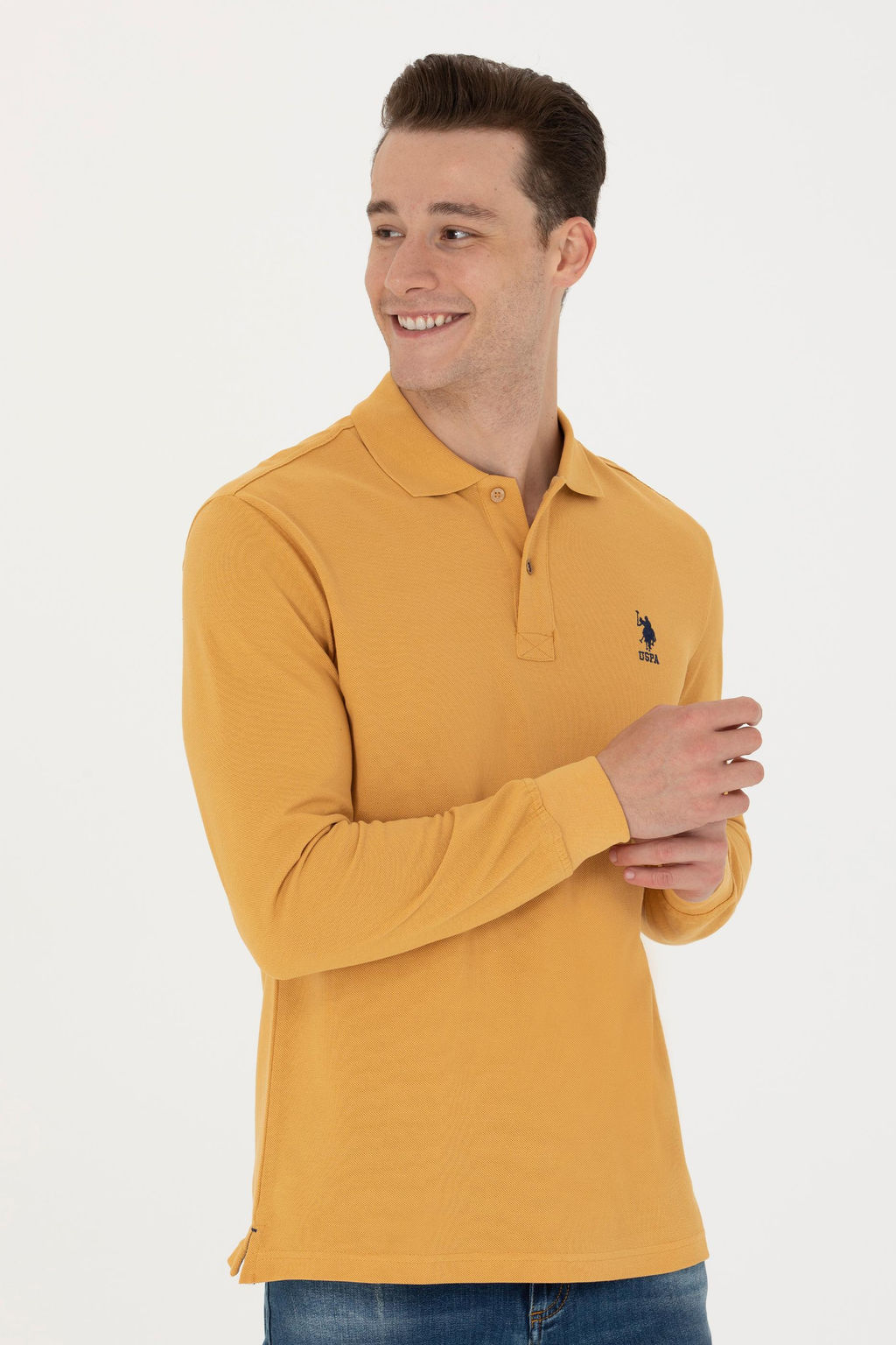 U. S. Polo Assn / Мужской горчичный базовый свитшот - U.s. polo assn фото 15