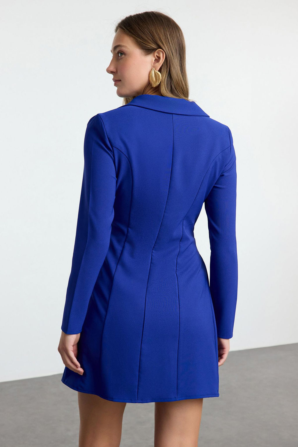 TRENDYOLMILLA K?rm?z? Piliseli Mini Dokuma Ceket Elbise TWOAW24EL00295 фото 17