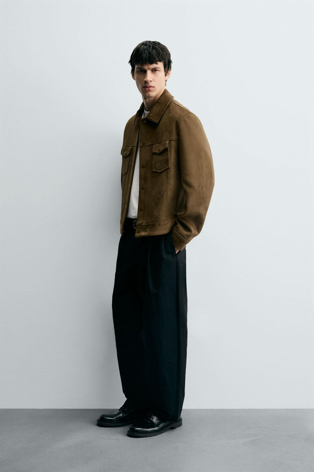 FAUX SUEDE REGULAR FIT JACKET - Zara фото 4
