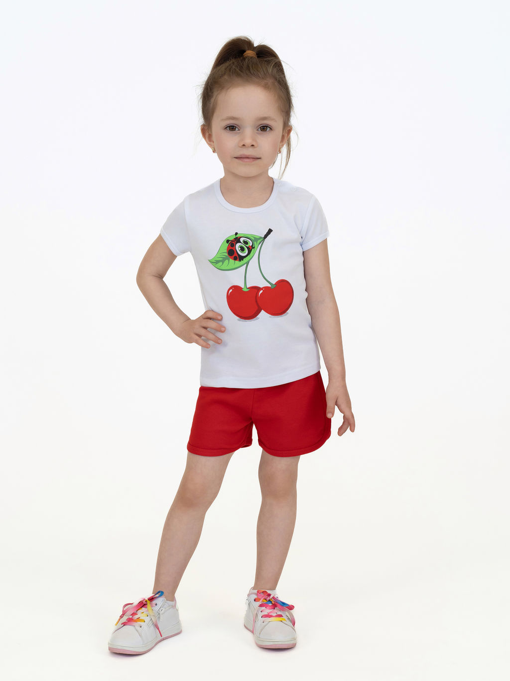 Костюм детский белый/красный/вишенки 7059п (86, 52)
