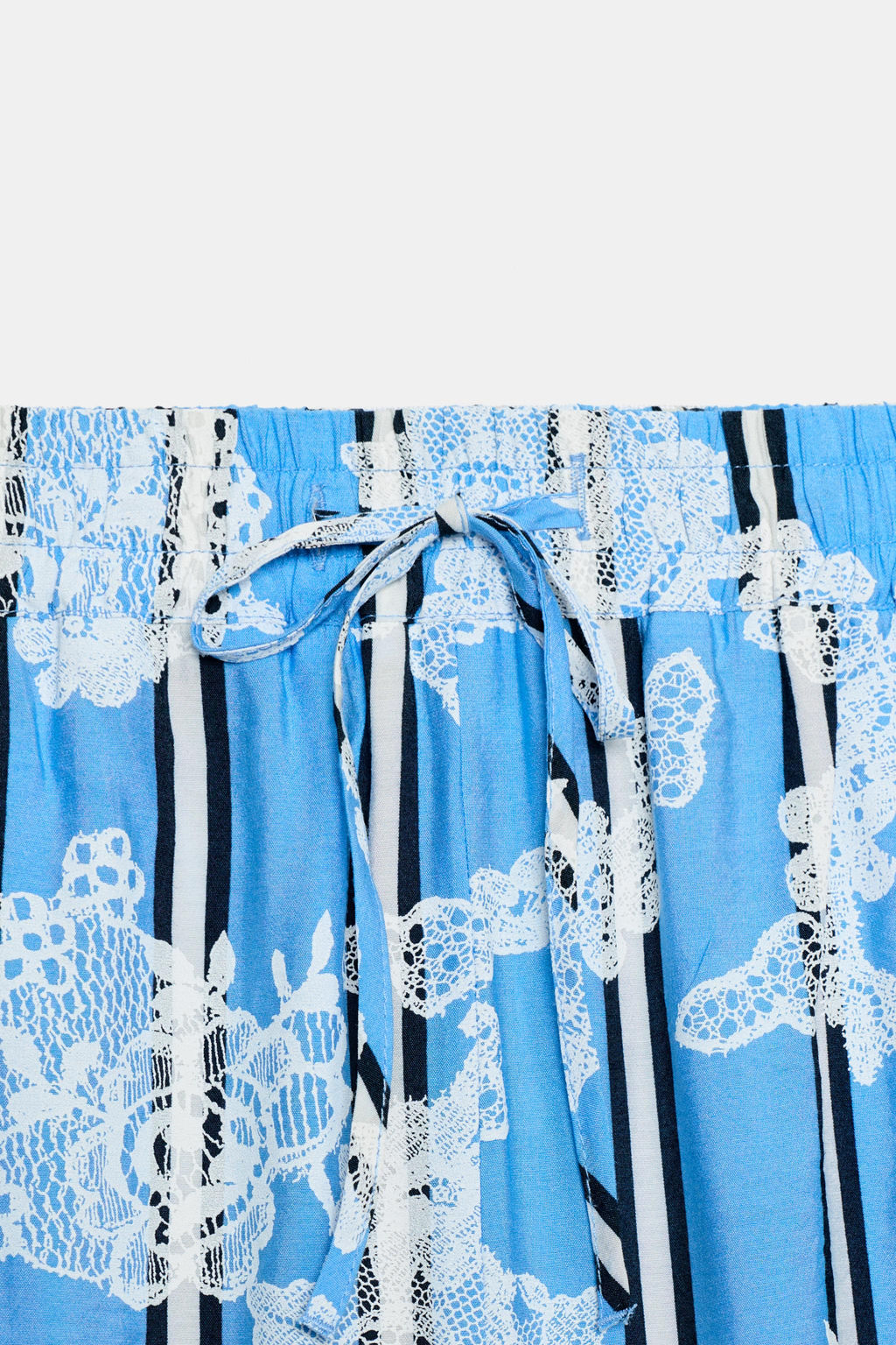 PANTAL?N ANCHO ESTAMPADO RAYAS / Crudo / Azul - Zara фото 7