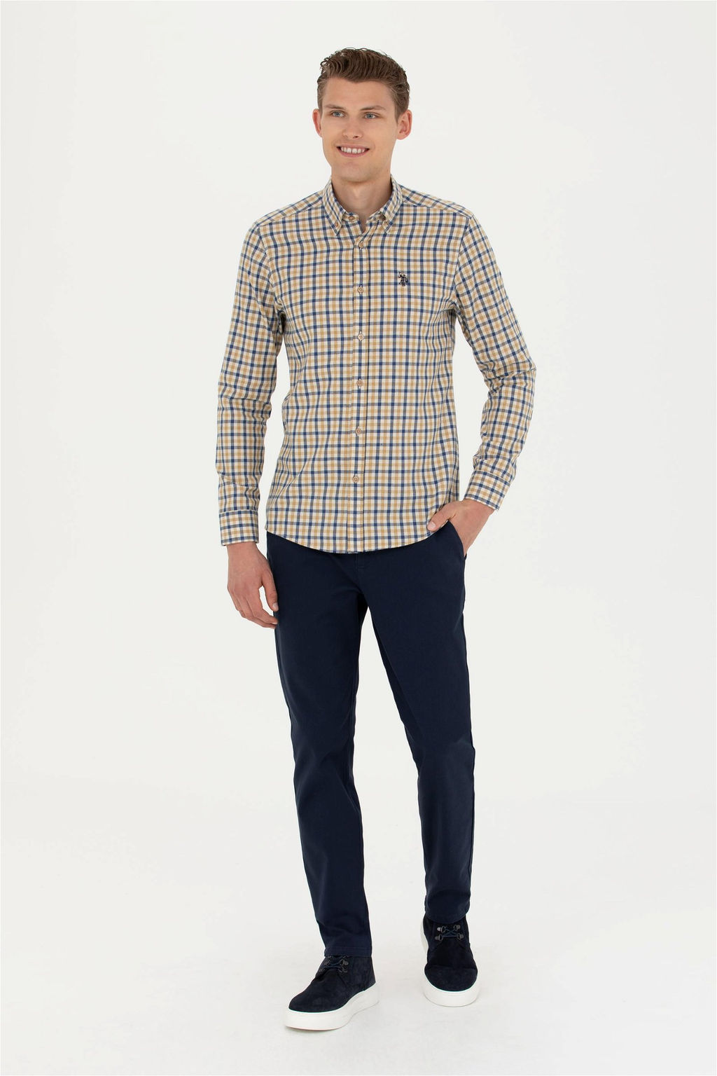 Мужские темно-синие брюки из плотной ткани - U.s. polo assn фото 8