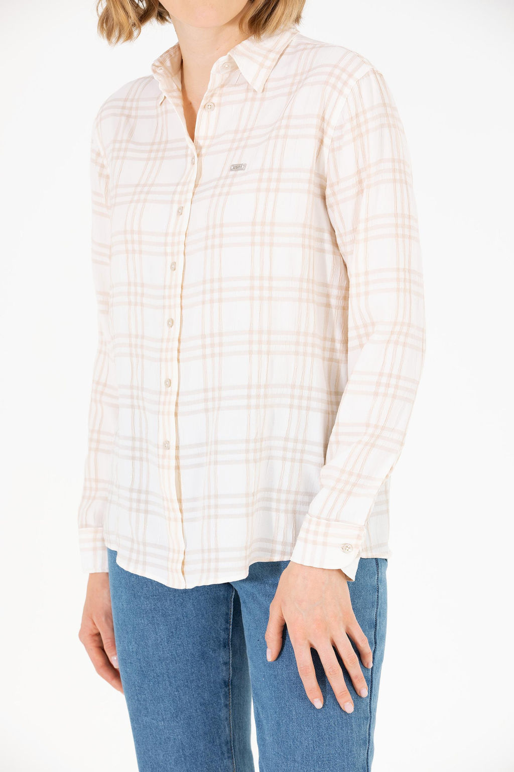 Женская рубашка с длинным рукавом Stone Неожиданная скидка в корзине - U.s. polo assn фото 6