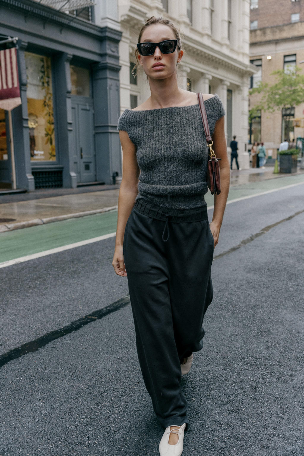 WASHED EFFECT CONTRAST TROUSERS