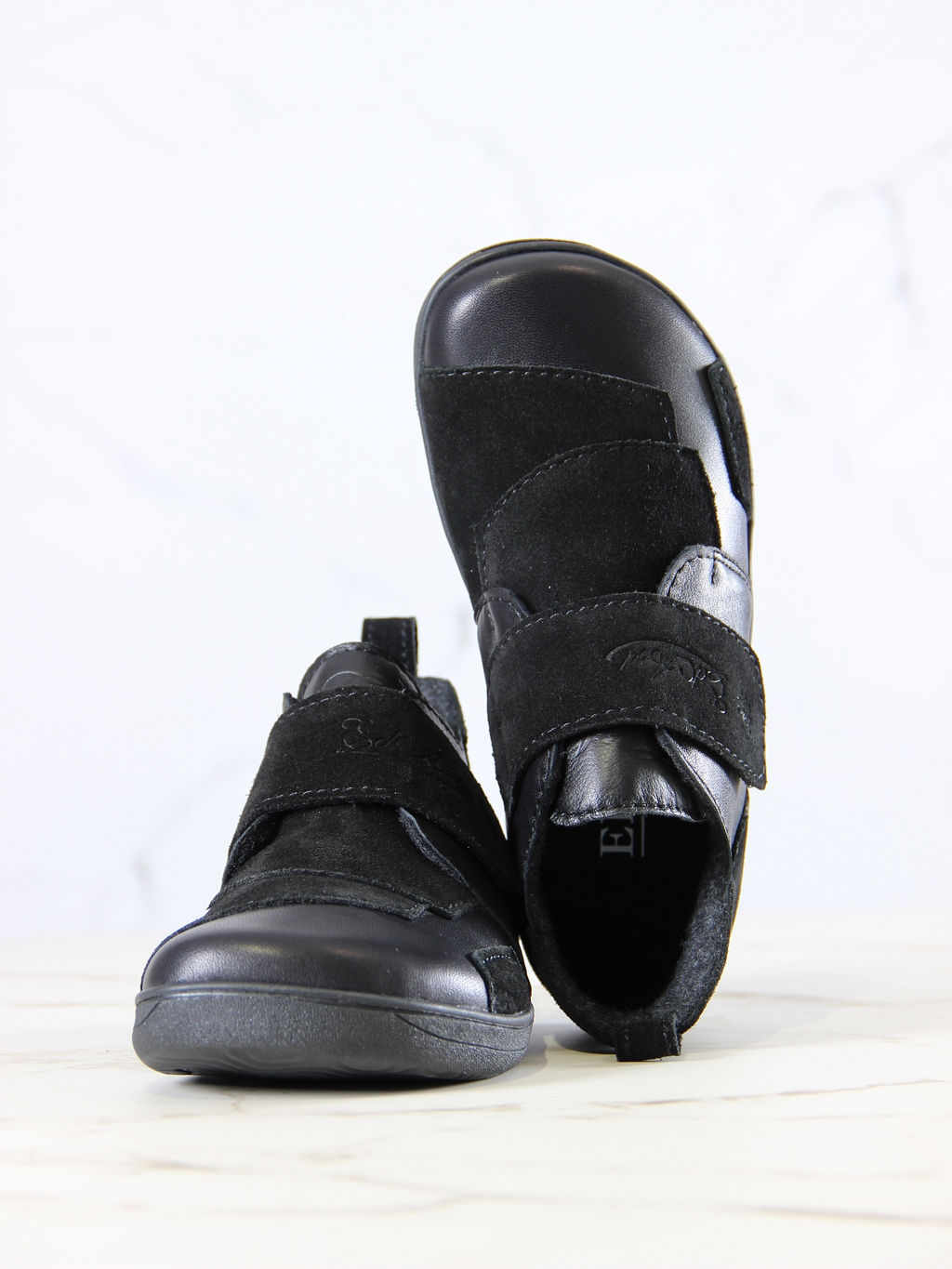 Ботинки женские демисезонные черные 206.NATAbl.Черная кожа+черная замша/Байка