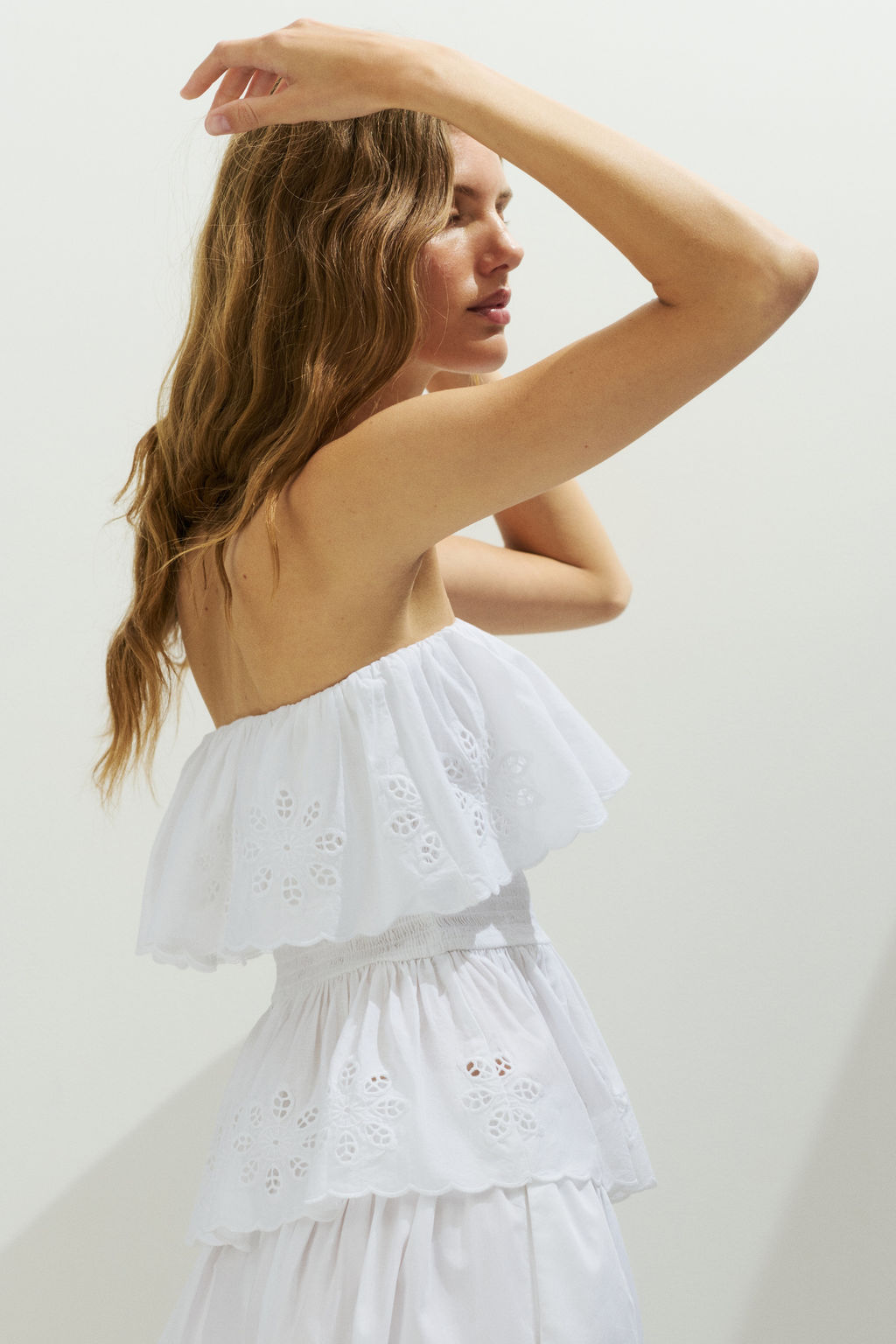 Flounce-trimmed peplum tube top - H&m фото 4