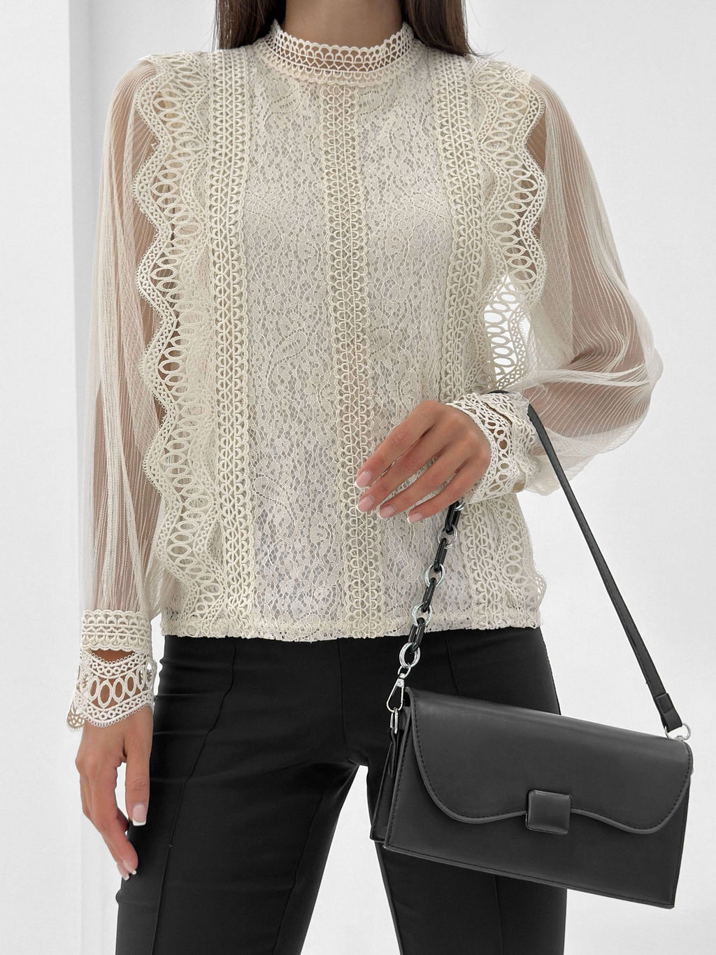 Блузка Сидни (пудровый) - Nadi bordo фото 49