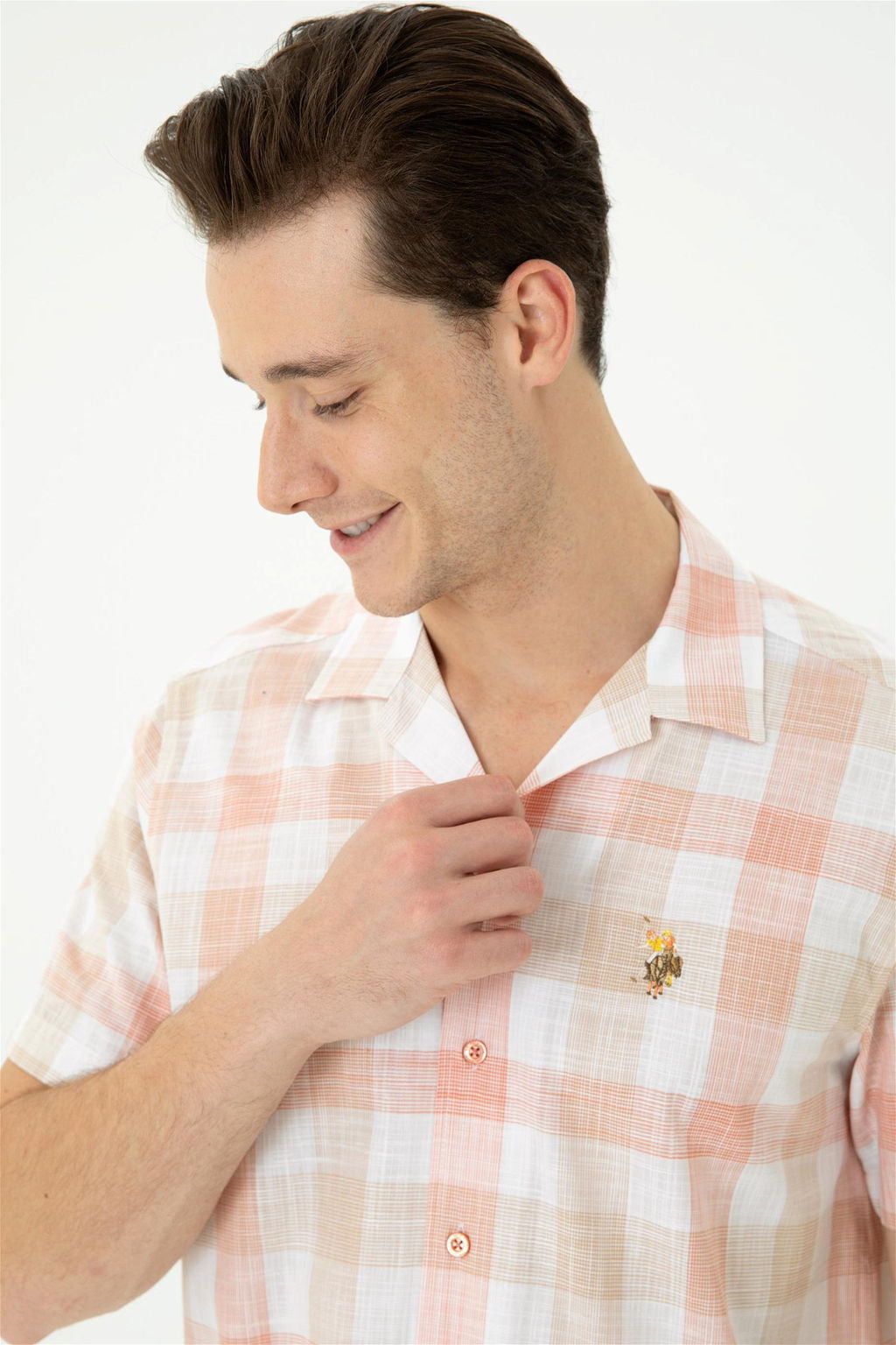 U. S. Polo Assn Мужская рубашка с коротким рукавом в плитку - U.s. polo assn фото 9