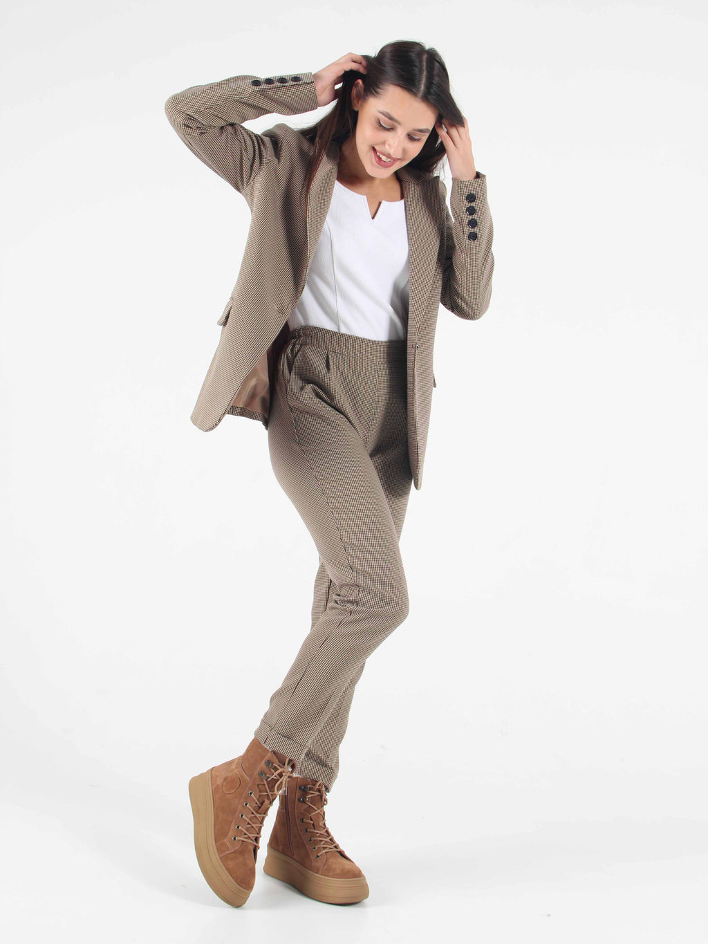 Ботинки 219.warmbr. Светло коричневый/Байка