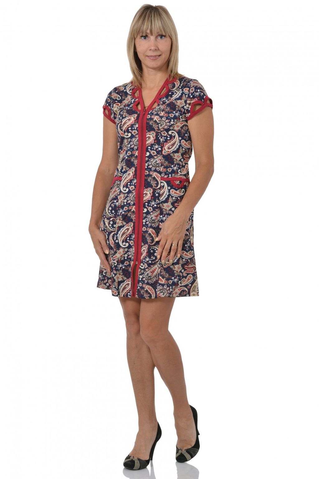 М0069-1 Халат женский кулирка бордо - АстраТекстиль фото 4