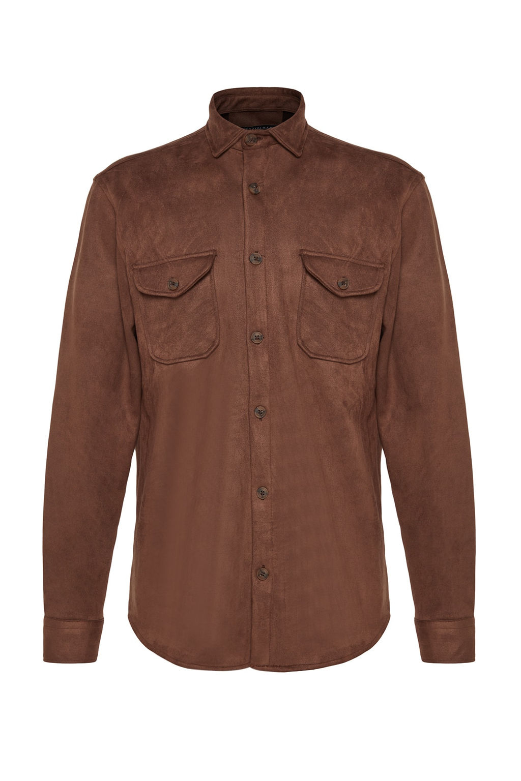 TRENDYOL MAN Kahverengi Regular Fit Cift Cepli Suet K?sl?k Ceket Gomlek TMNAW24GO00033 - Trendyolmilla фото 6