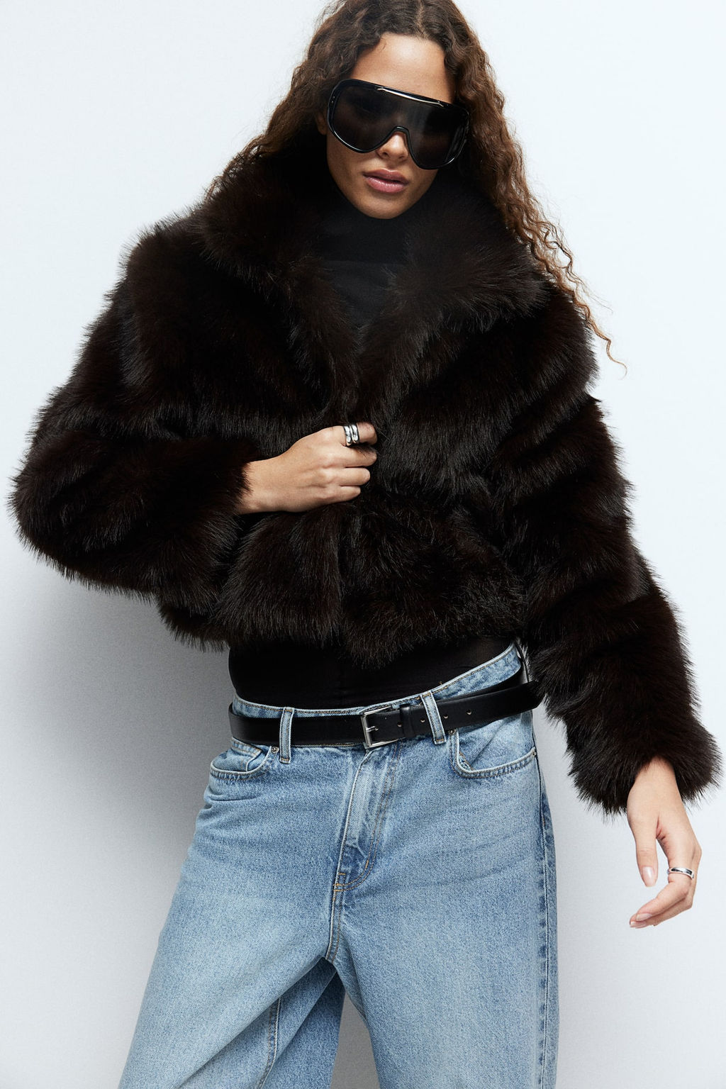 Cropped fluffy jacket - H&m фото 2