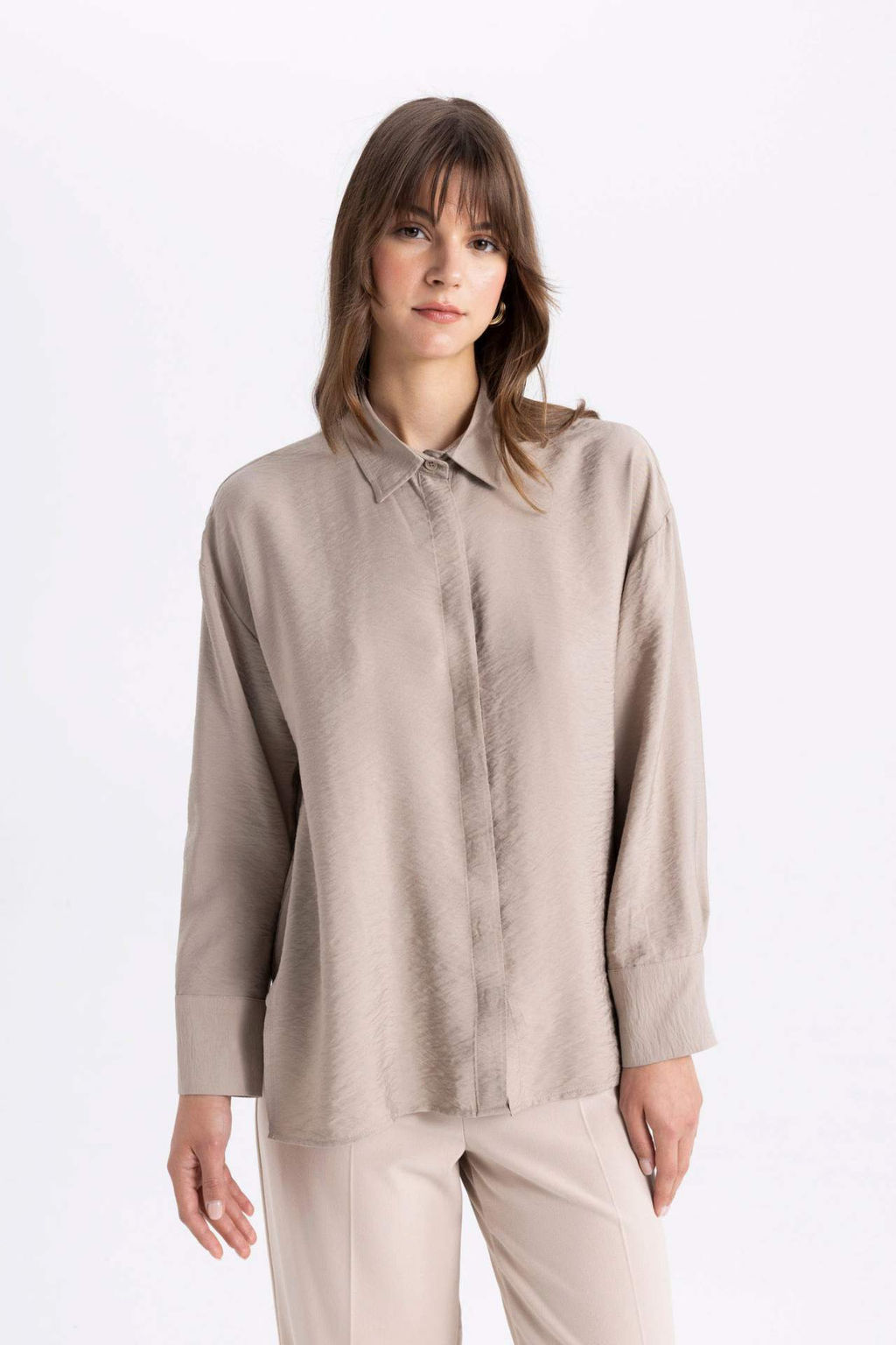 Relax Fit Uzun Kollu Gomlek Tunik - Defacto фото 2