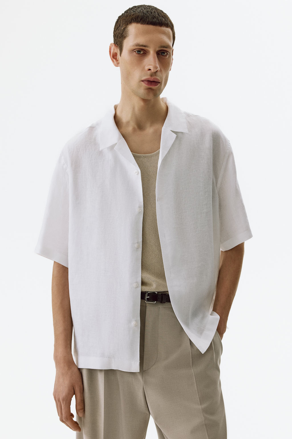 Camisa resort de lino Relaxed Fit - H&m фото 5