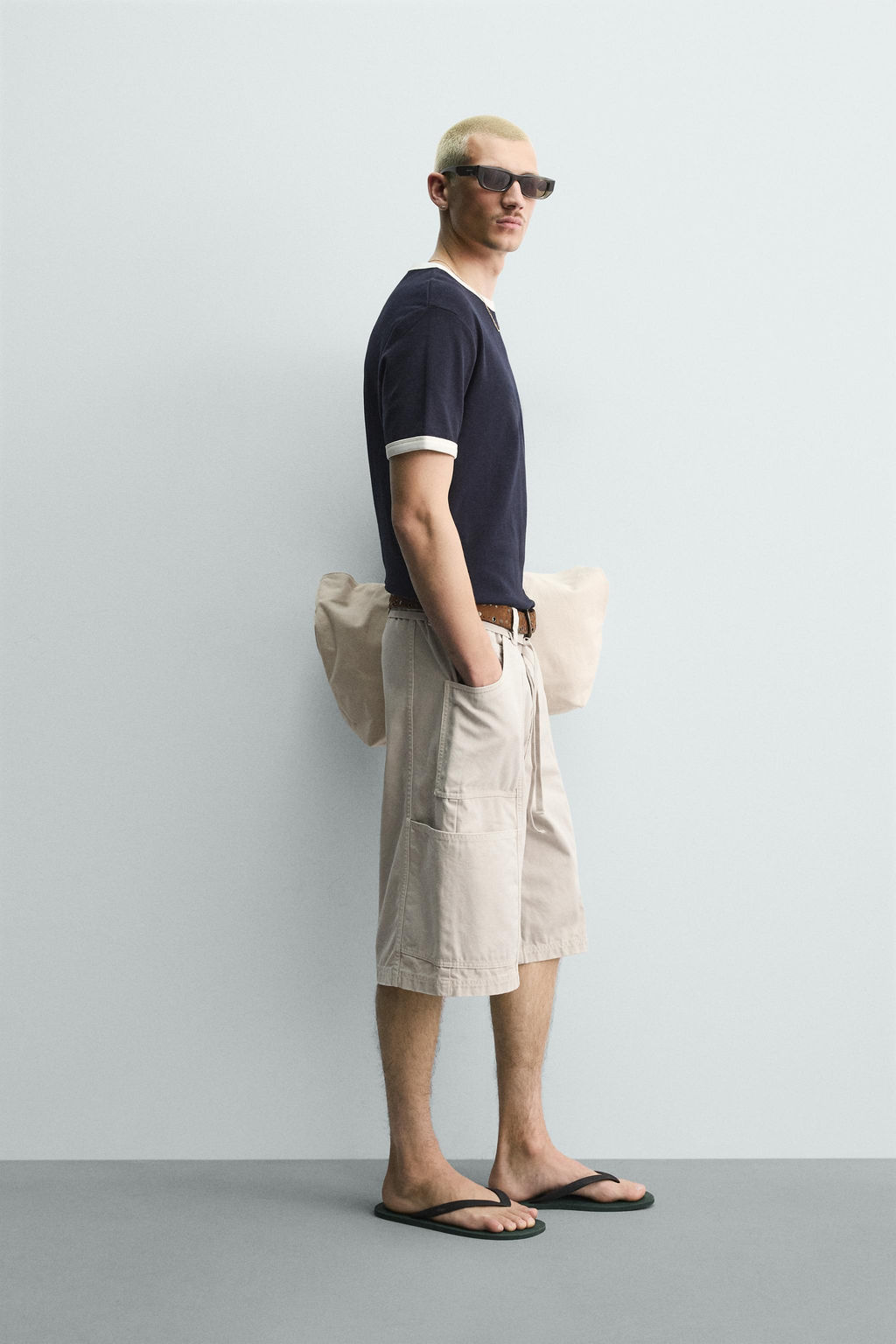 BERMUDA BAGGY FIT CINTUR?N / Piedra - Zara фото 4