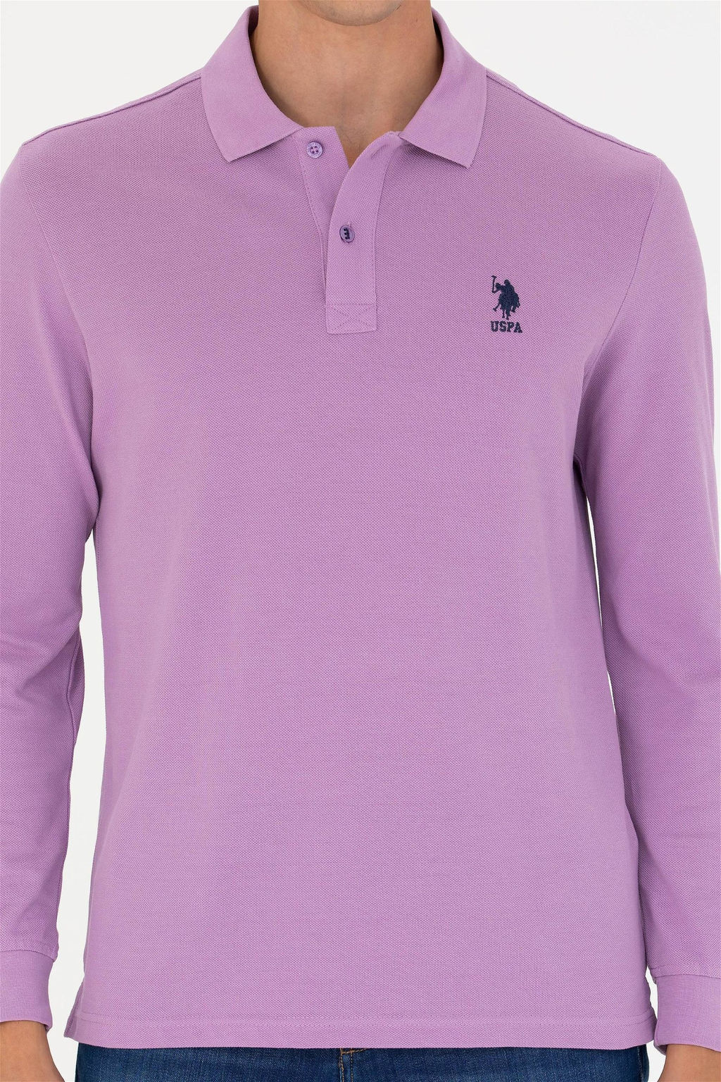 Мужской сиреневый базовый свитшот - U.s. polo assn фото 6