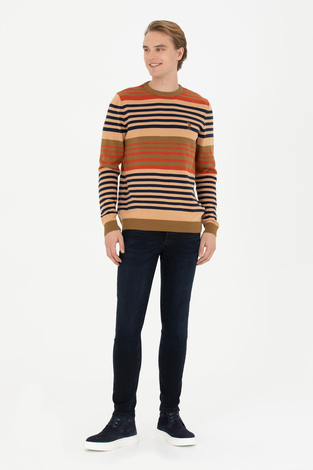 Мужской легкий свитер цвета хаки - U.s. polo assn фото 11