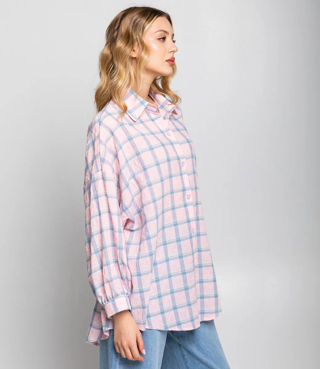 Рубашка #КТ22305, розовый
