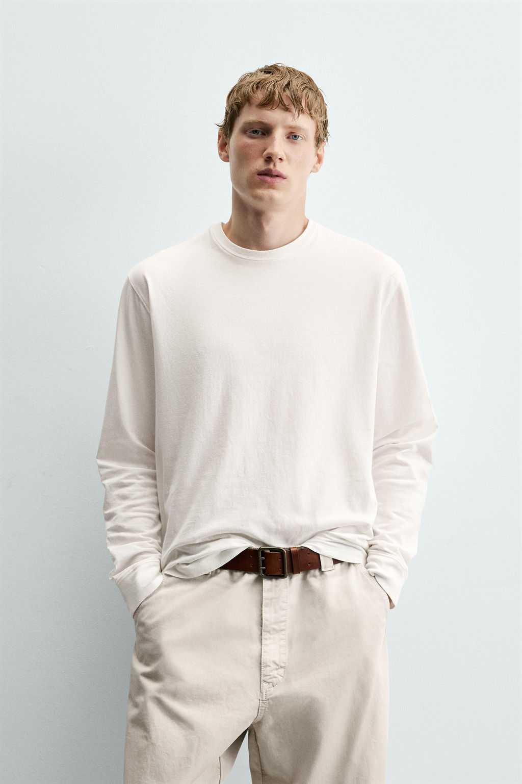 CAMISETA LIGHTWEIGHT MANGA LARGA / Blanco - Zara фото 2
