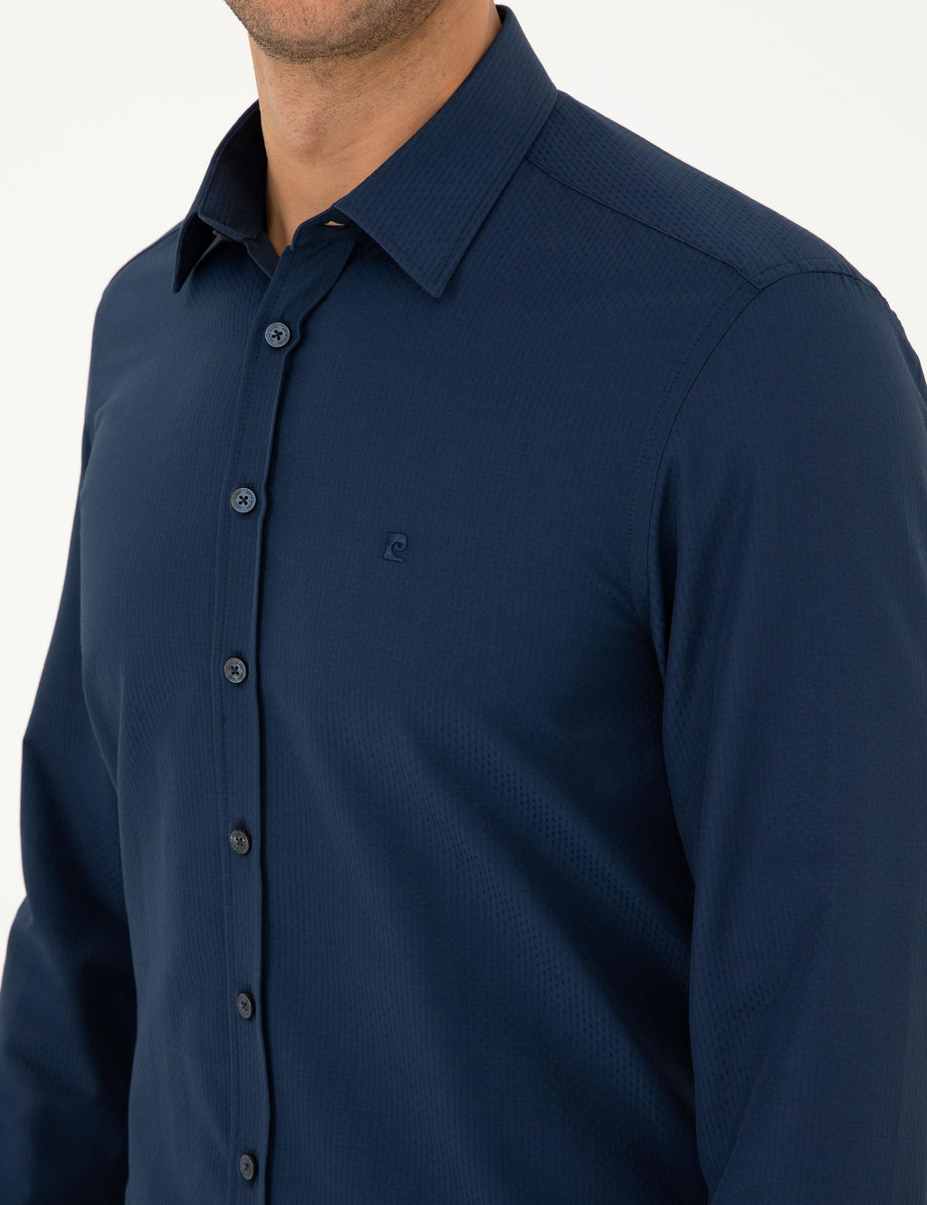 Lacivert Slim Fit Uzun Kollu G_mlek - Pierre cardin фото 7