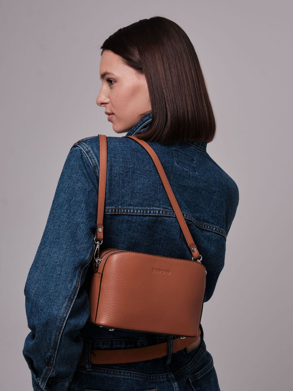 Сумка на плечо кросс-боди Deboro 30848 коричневый камень