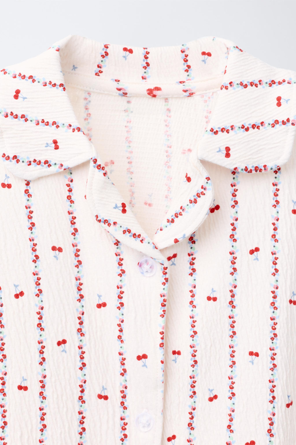 6-14 YEARS/ CHERRY AND FLOWER PRINT SHIRT AND TROUSERS PYJAMAS - Zara фото 6