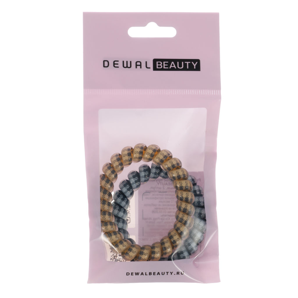 Резинки для волос Dewal Beauty цвет серый, бежевый (2 шт.) 3017BD