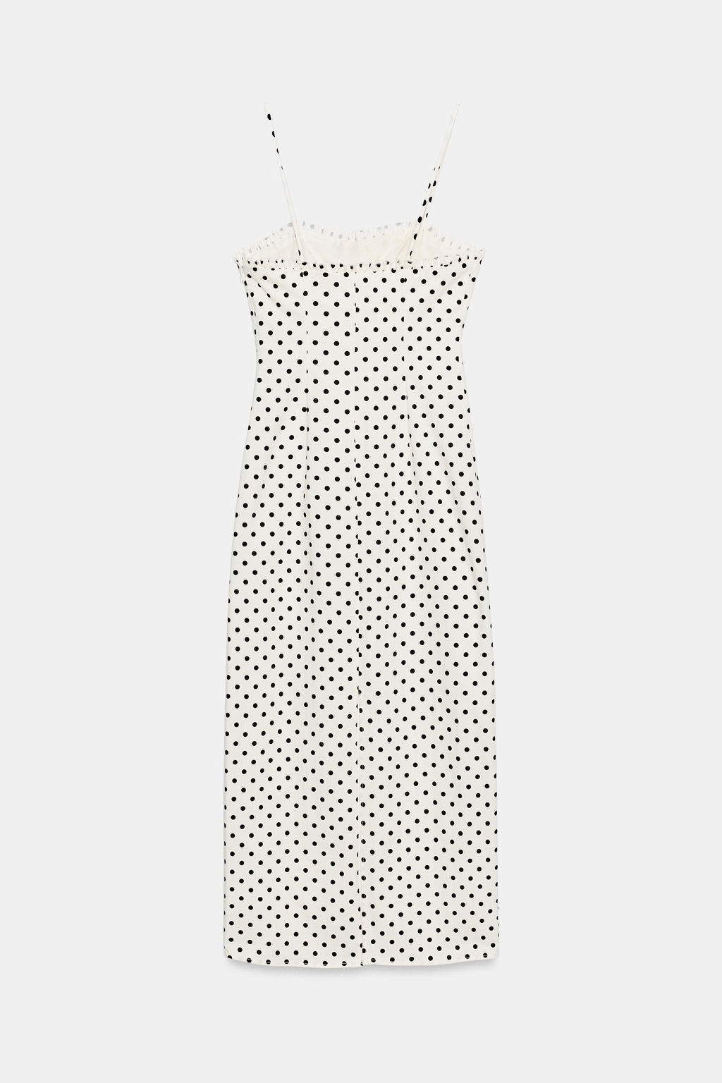 VESTIDO MIDI CORSETERO LUNARES / Blanco / Negro - Zara фото 7