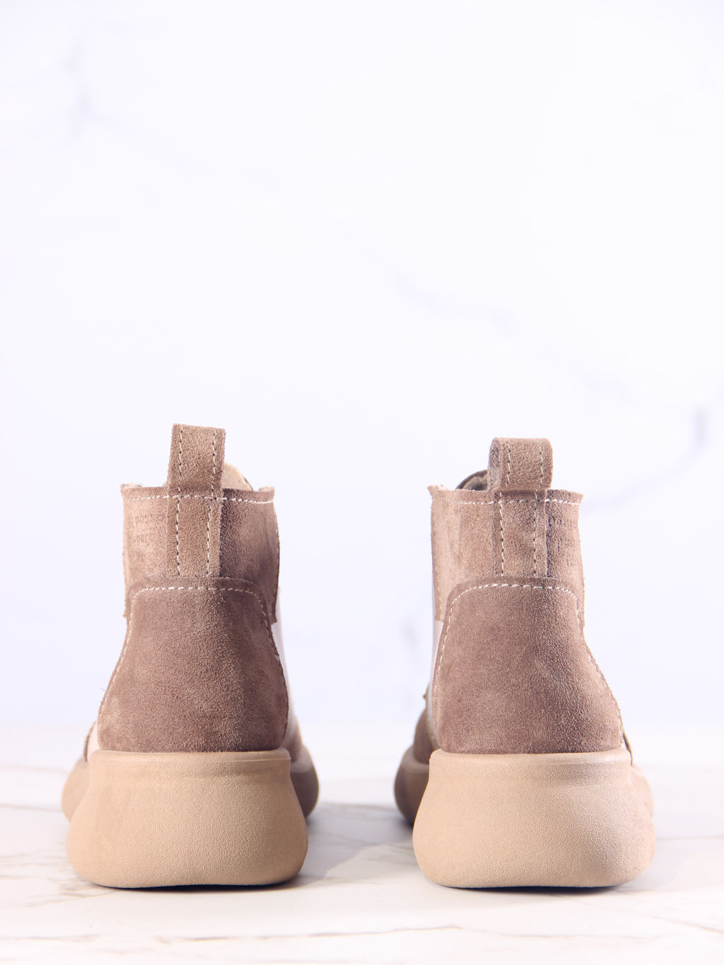 Ботинки EDART 305.927 ka. Вакса пудра+серо коричневая замша/байка - Ed'art фото 17