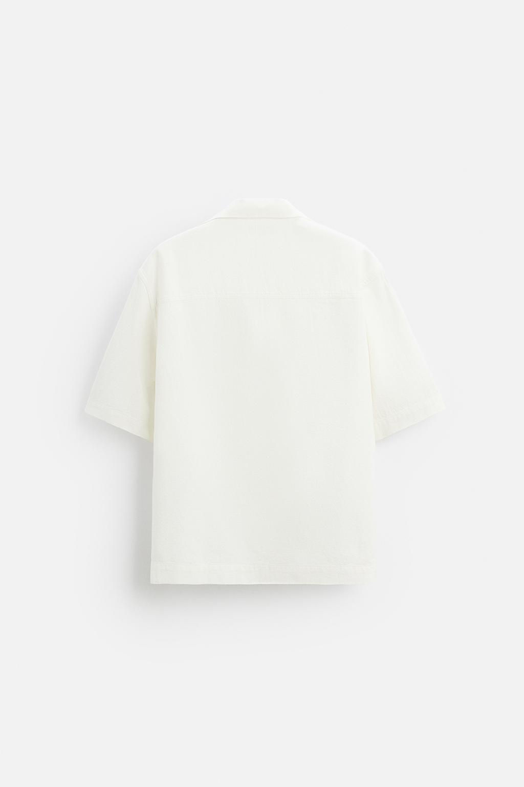 EMBROIDERED TEXTURED WEAVE SHIRT - Zara фото 15