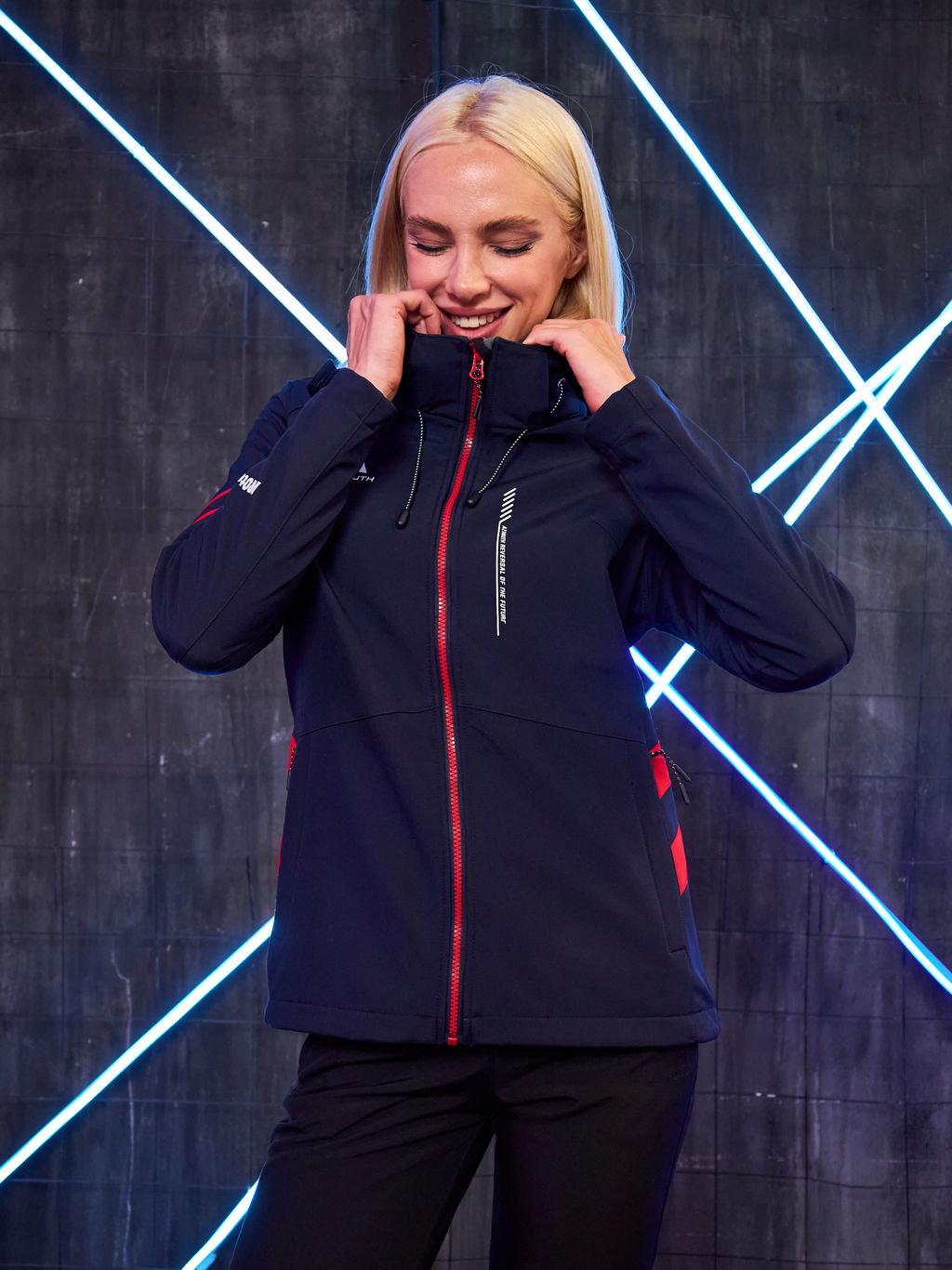 Женская мембранная куртка виндстоппер на флисе Azimuth Заря 124/23982_705 Темно-Синий  фото 3