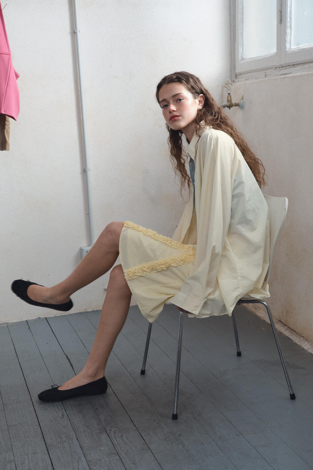 CAMISA OVERSIZE POPEL?N / Amarillo claro - Zara фото 4