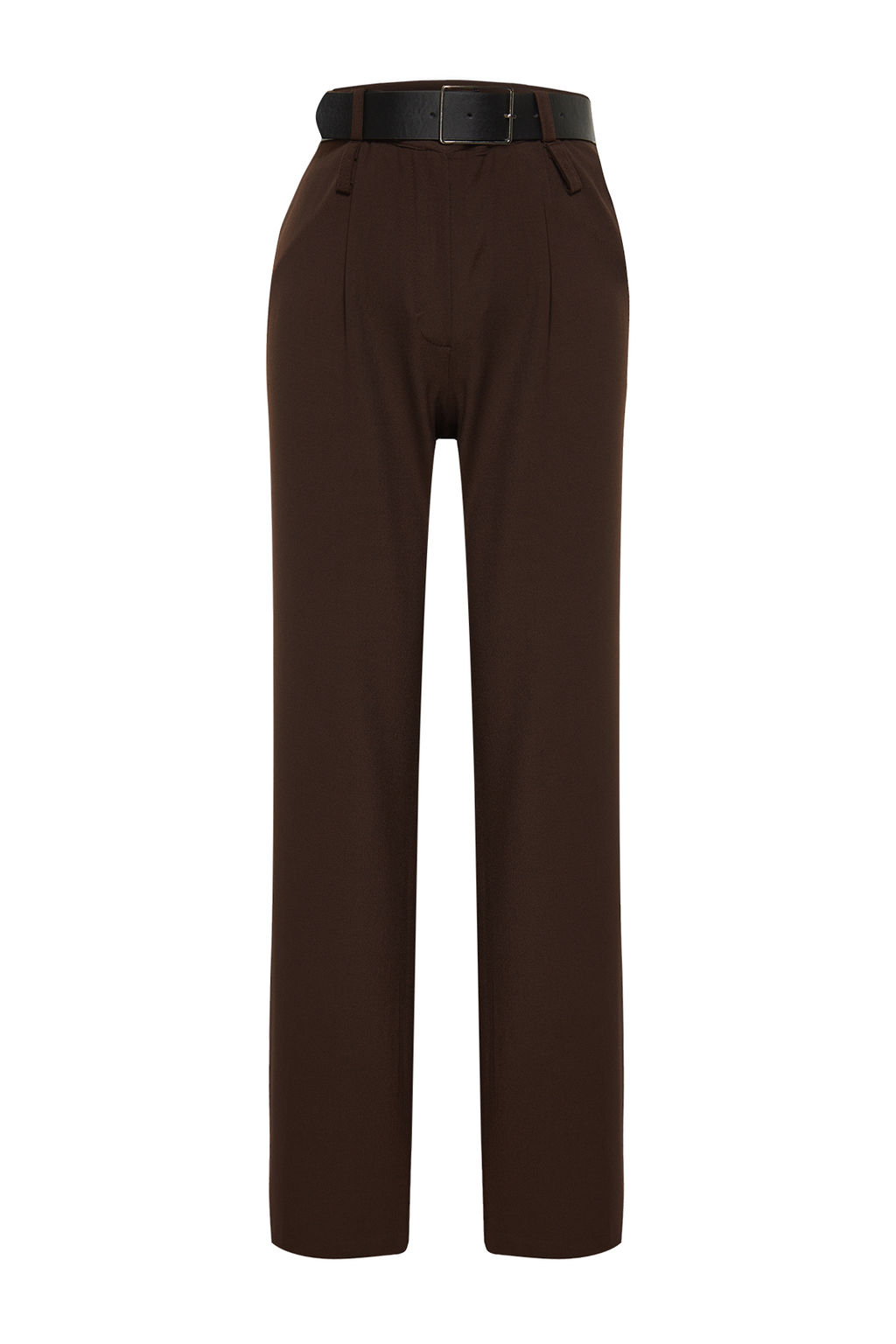 Limited Edition Kahverengi Wide Leg Kemerli Dokuma Kumas Pantolon TWOSS24PL00104 - Trendyolmilla фото 6