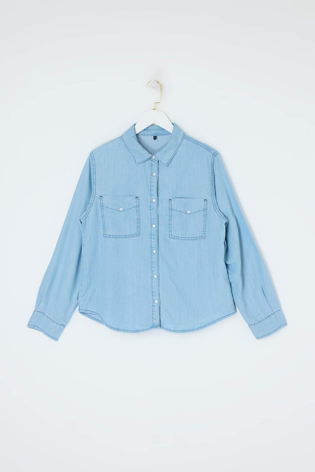 Mavi Oversize/Genis Kesim More Sustainable %100 Tencel Gomlek TWOSS26GO00119