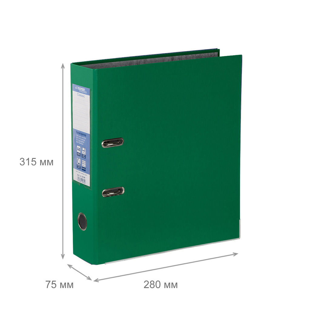 Expert Complete Регистратор PVC, мет.уг. 75 мм 50 шт. Premier A4 арочный механ. (разб.) лён зеленый EC1012235